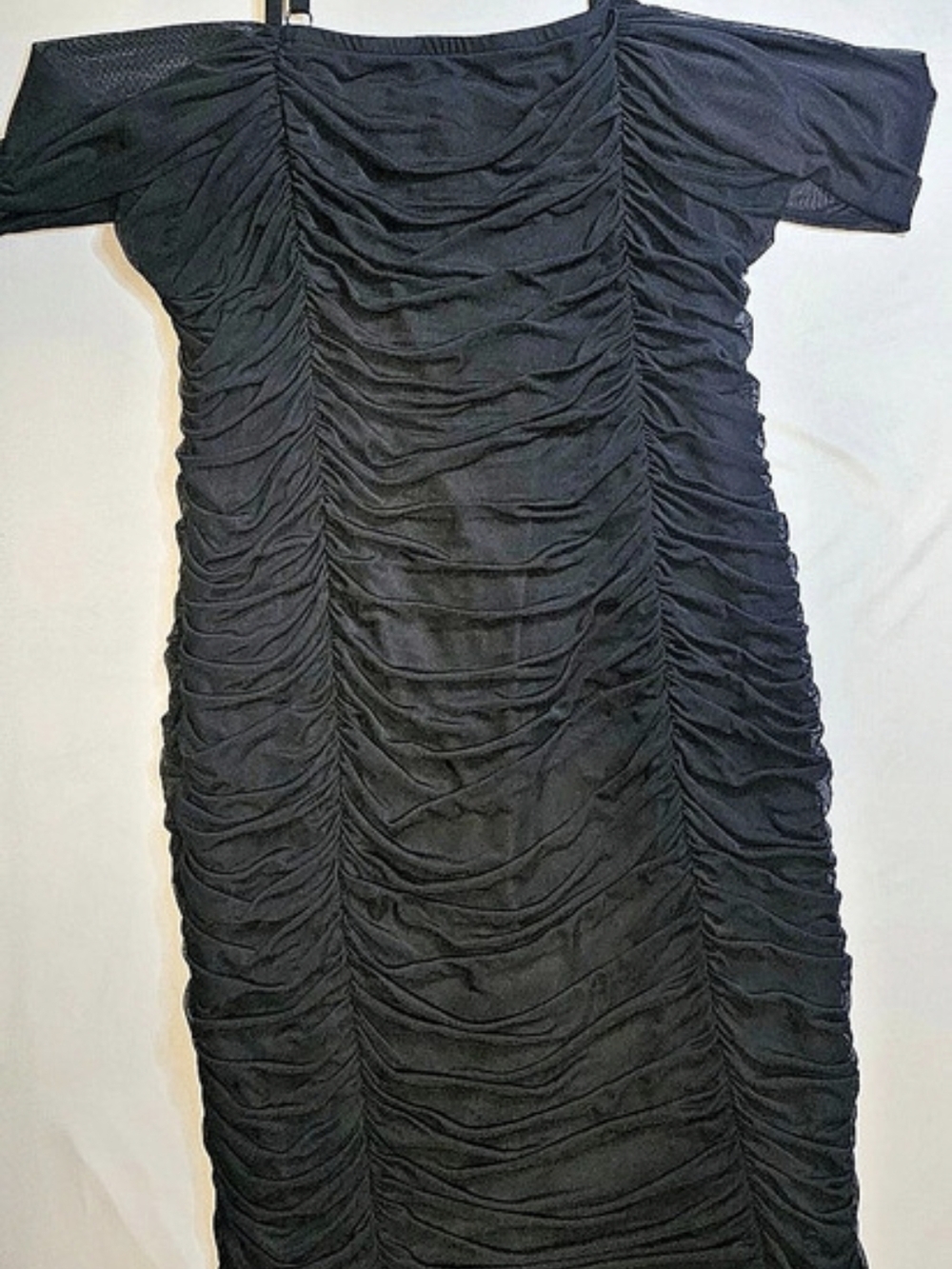 Torrid Black Mesh Ruched Mini Bodycon Dress Black Size 3